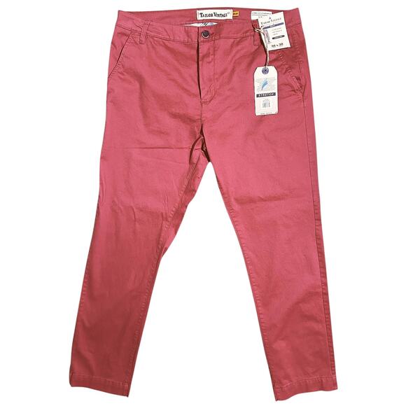 NWT Tailor Vintage Stretch Slim Fit Canyon Red Pants 36X30 - Picture 1 of 6
